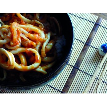 Wok de calamar pimenté au chou chinois